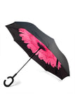 Pink Rose Umbrella on Black (P)