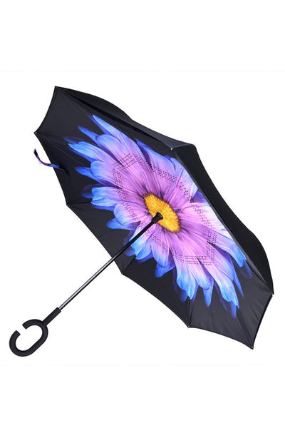 Purple Flower Reversible Umbrella