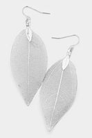 Silver-toned Leaf Earrings