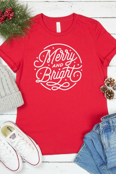 Merry and Bright Graphic Tee Shirt