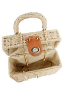 Wicker Handbag In Brown