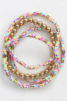 Multicolor Disc Beaded Bracelets