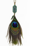 Peacock Feathered Necklace