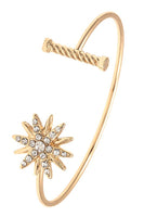 Starburst Bar Cuff Bracelet In Gold