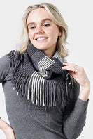 Grey Knitted Tube Scarf