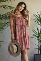 Ditsy Floral Ruffle Sleeved Dress