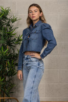 Puff Sleeve Denim Jacket