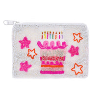 Happy Birthday Seed Bead Coin Wallet (Pink)
