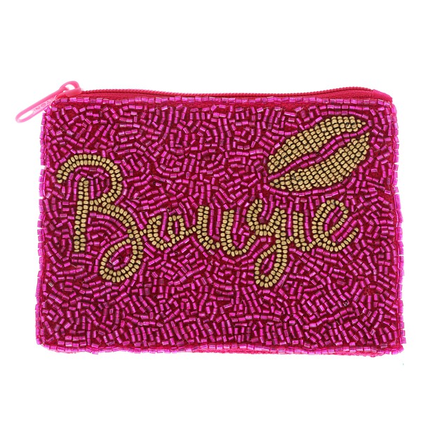 Bougie Seed Bead Coin Wallet (Fuchsia)