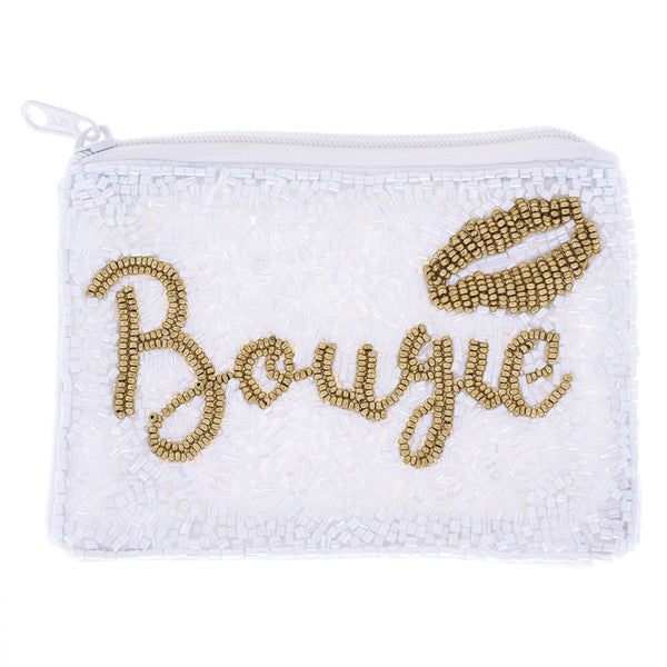 Bougie Seed Bead Coin Wallet (White)