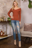 Knit Collared Fitted Top