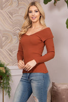 Knit Collared Fitted Top