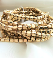 Metal Bead Stretch Bracelet Set
