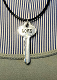 Leather Key Love Necklace