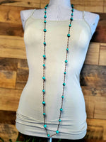 Turquoise Beaded Long Necklace