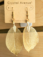 Gold-toned Leaf Earrings