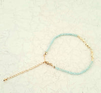 Sage Beaded Anklet In Gold