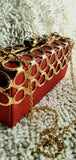 Red With Gold Ring Handbags