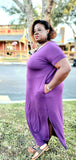 Viscose Purple Maxi Dress