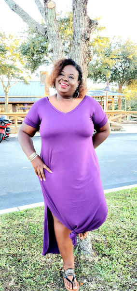 Viscose Purple Maxi Dress
