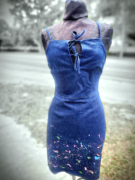 Denim Painted Dress