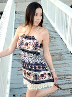 Spaghetti Strap Elephant Dress In Navy