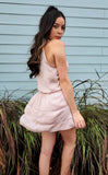 Satin Smocked Mini Dress