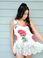 Floral Lace Sleeveless Top