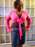 Flare Tie Up Top In Plus
