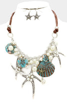 Starfish Teal Embellished Necklace