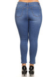 Basic Mid-Rise Plus Size Full Denim Skinny Jeans