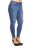 Basic Mid-Rise Plus Size Full Denim Skinny Jeans