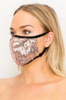Rose Gold Sequin Face Mask